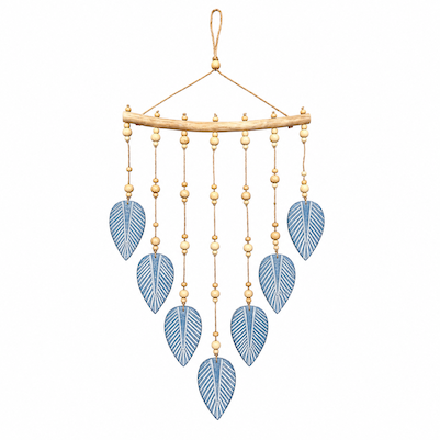 Leaf Painted Horizontal Wooden Hanging